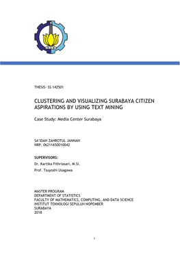 Clustering and Visualizing Surabaya Citizen Aspirations by Using Text Mining