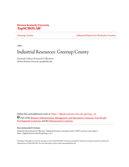 Greenup County Industrial Reports for Kentucky Counties