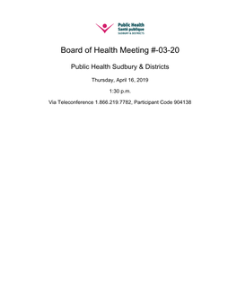 Board of Health Meeting #-03-20