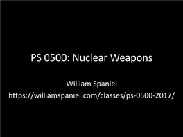 Mutually Assured Destruction • Obsolescence of Major War • Nuclear Pessimism • Why Not Proliferate? • Mixed Strategies • the Iraq War Outline