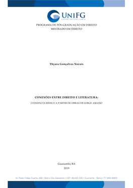 Thyara Gonçalves Novais CONEXÕES ENTRE DIREITO E