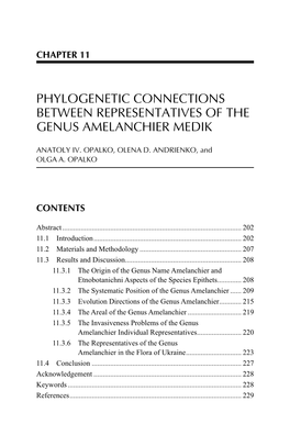 Phylogenetic Connections Between Representatives of the Genus Amelanchier Medik