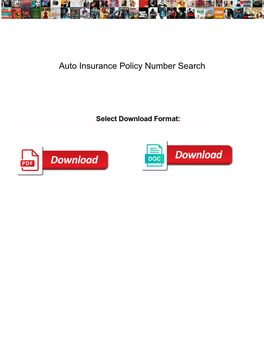 Auto Insurance Policy Number Search