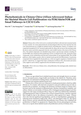 Allium Tuberosum) Induce the Skeletal Muscle Cell Proliferation Via PI3K/Akt/Mtor and Smad Pathways in C2C12 Cells