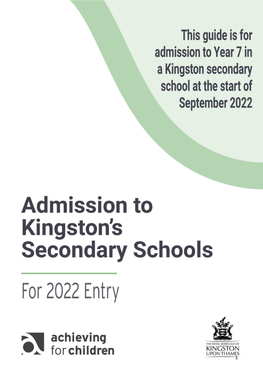 Secondary School Admissions Brochure