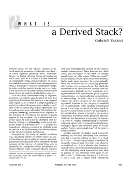 A Derived Stack? Gabriele Vezzosi