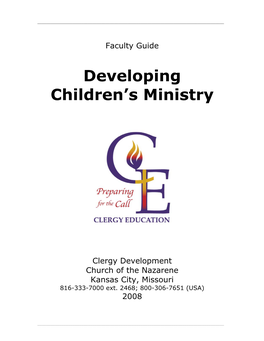 Developing Children's Ministry