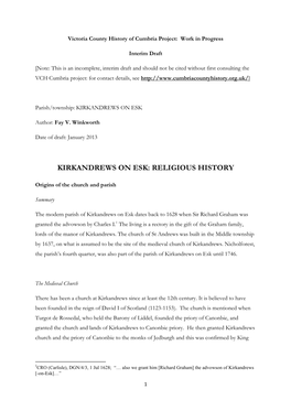 Kirkandrews on Esk: Religious History