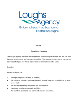 Loughs Agency Complaint Procedure