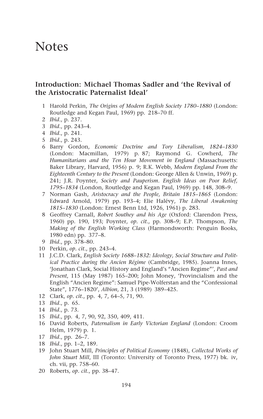 Introduction: Michael Thomas Sadler and 'The Revival of the Aristocratic