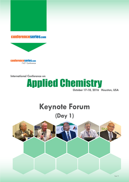 Applied Chemistry October 17-18, 2016 Houston, USA