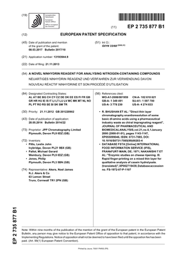 A Novel Ninhydrin Reagent for Analysing