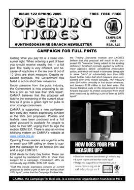 Campaign for Full Pints