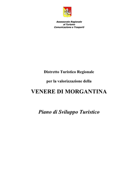 Distretto Turistico Regionale Per La Valorizzazione Della Venere Di Morgantina