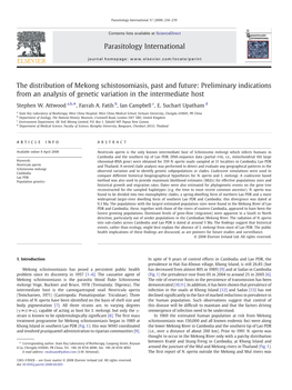 The Distribution of Mekong Schistosomiasis, Past and Future: Preliminary Indications from an Analysis of Genetic Variation in the Intermediate Host