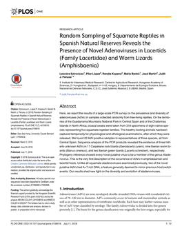 Random Sampling of Squamate Reptiles in Spanish