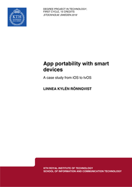 App Portability with Smart Devices a Case Study from Ios to Tvos