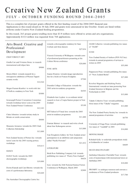 July-October Funding Round 2004