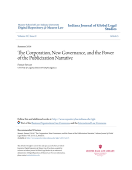 The Corporation, New Governance, and the Power of the Publicization Narrative