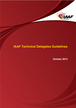 IAAF Technical Delegates Guidelines