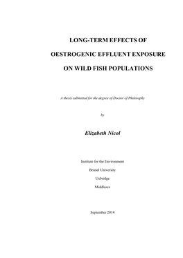 Long-Term Effects of Oestrogenic Effluent Exposure on Wild Fish