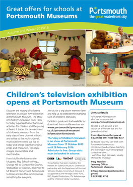 Children's Television Exhibition Opens at Portsmouth Museum