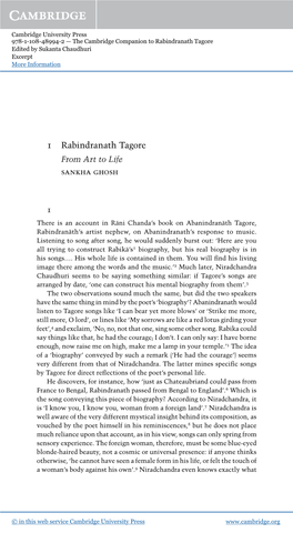 1 Rabindranath Tagore from Art to Life Sankha Ghosh