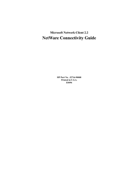 Netware Connectivity Guide