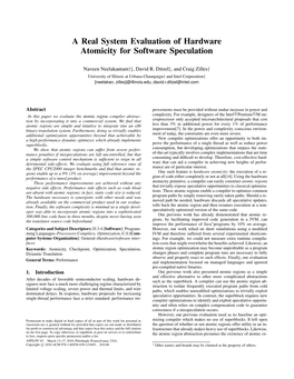 A Real System Evaluation of Hardware Atomicity for Software Speculation