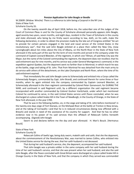 Pension Application for John Beagle Or Beedle W.20699 (Widow: Winche) There Is a Reference to John Being a Corporal in the NY Line
