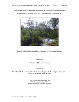Study of Ecological Water Requirements on the Gnangara and Jandakot Mounds Under Section 46 of the Environmental Protection Act