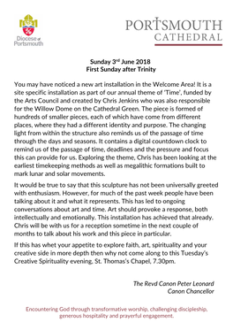 Sunday 3Rd June 2018 First Sunday After Trinity