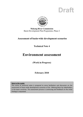 Environmental Assessment: Environment Assessment