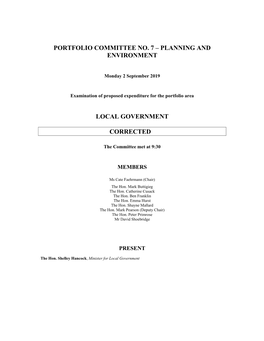 Transcript of Committee Proceedings