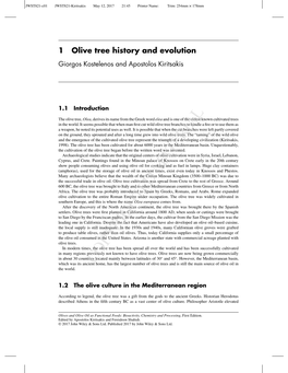 1 Olive Tree History and Evolution Giorgos Kostelenos and Apostolos Kiritsakis