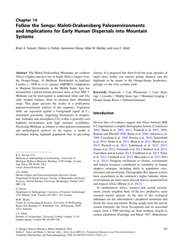 Follow the Senqu: Maloti-Drakensberg Paleoenvironments and Implications for Early Human Dispersals Into Mountain Systems