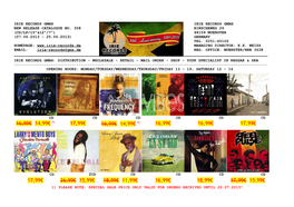 Irie Records Gmbh Irie Records Gmbh New Release Catalogue No