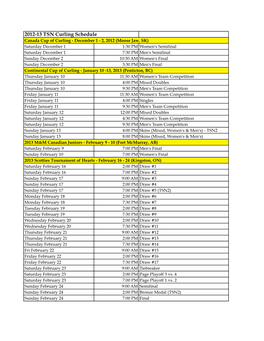 2012-13 Season of Champions Curling Schedule.Xlsx