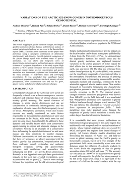 Variations of the Arctic Ice-Snow Cover in Nonhomogeneous Geopotential