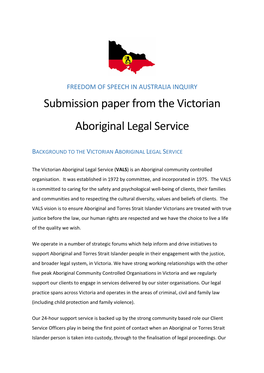 Submission Paper from the Victorian Aboriginal Legal Service