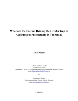 What Are the Factors Driving the Gender Gap in Agricultural