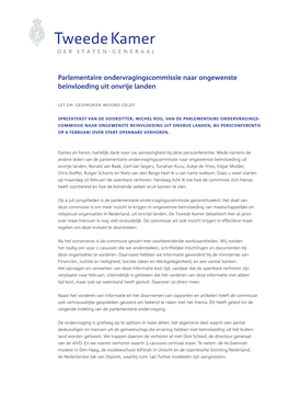 Parlementaire Ondervragings Commissie Naar Ongewenste