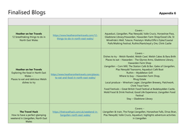 Finalised Blogs Appendix 6