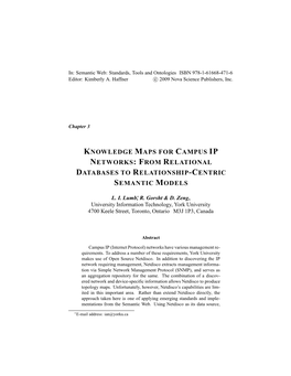Knowledge Maps for Campus Ip Networks: From