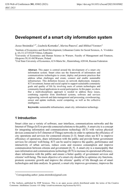 Development of a Smart City Information System