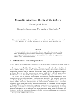 Semantic Primitives: the Tip of the Iceberg