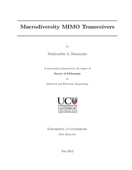 Macrodiversity MIMO Transceivers