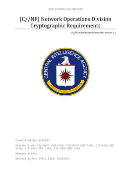 (C//NF) Network Operations Division Cryptographic Requirements