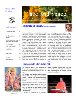 Time and Space Vol 1 #1 II