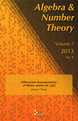 Differential Characterization of Wilson Primes for F[2]